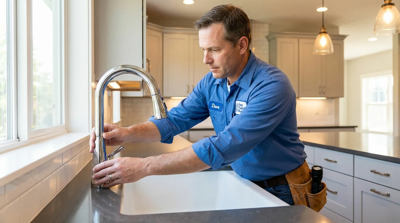 Kitchen faucet installation by Johns Plumbing LLC in Otterbein